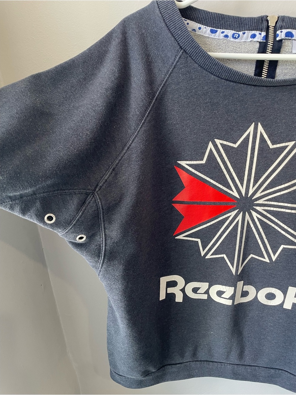 VTG Look Reebok Classic Crewneck Sweatshirt Navy Blue Size M - Picture 7 of 9